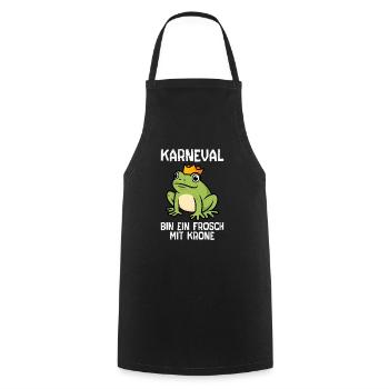 KARNEVAL BIN EIN FROSCH MIT KRONE Lustiges Frosch - Kochschürze - Schwarz - Vorne - AI Model Male 185 dark (185cm)
