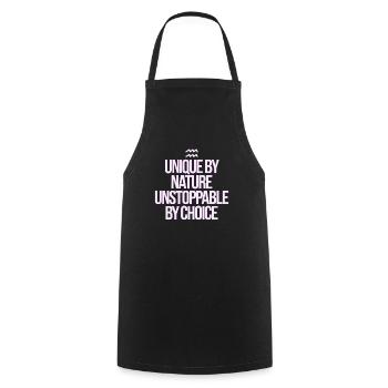 Aquarius character unique by nature - Cooking Apron - black - Front - AI Model Male 185 dark (185cm)