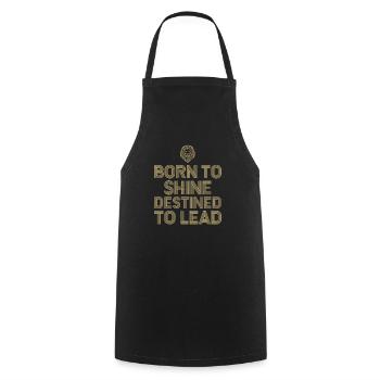 Leo Zodiac Born To radiate Destined To Lead - Cooking Apron - black - Front - AI Model Male 185 dark (185cm)