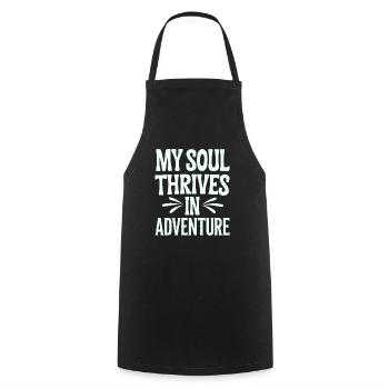 Mon être s’épanouit dans l’aventure Signe du zodiaque Sagittaire - Tablier de cuisine - noir - Devant - AI Model Male 185 dark (185cm)