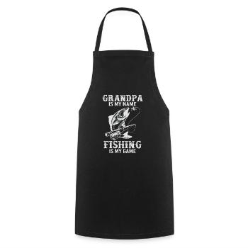 Fishing Is My Game - Cooking Apron - black - Front - AI Model Male 185 dark (185cm)