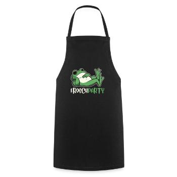 Froschkostüm Karneval Party FROSCHPARTY Lustiges - Kochschürze - Schwarz - Vorne - AI Model Male 185 dark (185cm)