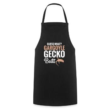 Devine quoi? Crosse de gecko gargouille - Tablier de cuisine - noir - Devant - AI Model Male 185 dark (185cm)