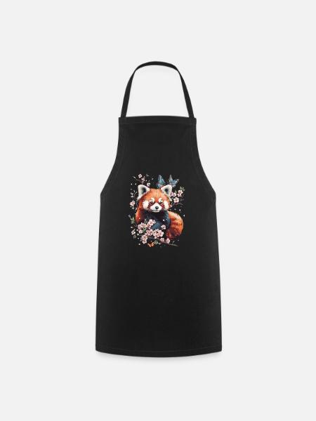 Roter Panda - Kochschürze - Schwarz