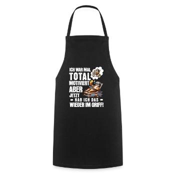 Sloth stays lazy I used to be totally motivated - Cooking Apron - black - Front - AI Model Male 185 dark (185cm)