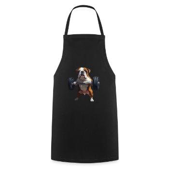 Bulldogge - Kochschürze - Schwarz - Vorne - AI Model Male 185 dark (185cm)
