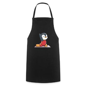 Niedlicher Pinguin Yoga Pose für Kinder und - Kochschürze - Schwarz - Vorne - AI Model Male 185 dark (185cm)