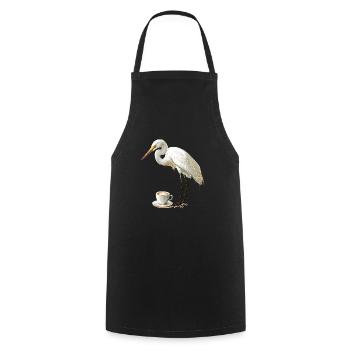 Reiher Vogel Kaffee - Kochschürze - Schwarz - Vorne - AI Model Male 185 dark (185cm)