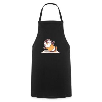 Happy Penguin Yoga Exercice Joie - Tablier de cuisine - noir - Devant - AI Model Male 185 dark (185cm)