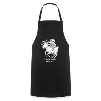 Fearless Heart, Aries Soul Soth - Cooking Apron - black - Front - AI Model Male 185 dark (185cm)