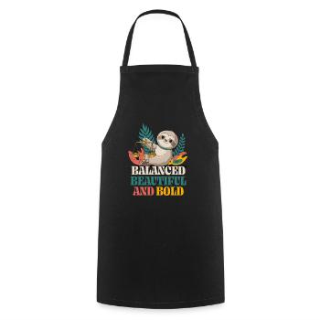 Libra Zodiac Sign Sloth: Balanced, Beautiful - Cooking Apron - black - Front - AI Model Male 185 dark (185cm)