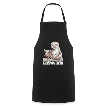 Taurus Zodiac Sign Sloth - Cooking Apron - black - Front - AI Model Male 185 dark (185cm)