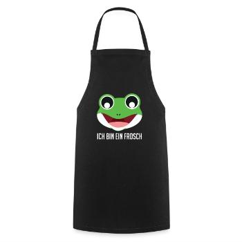 Froschkostüm ICH BIN EIN FROSCH Karneval - Kochschürze - Schwarz - Vorne - AI Model Male 185 dark (185cm)