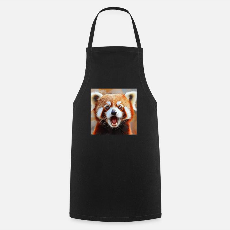 Roter Panda - Kochschürze - Schwarz