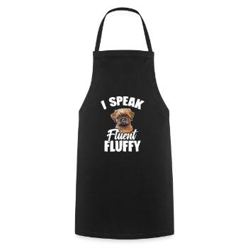 Brussels Griffon I speak fluently fluffy - Cooking Apron - black - Front - AI Model Male 185 dark (185cm)