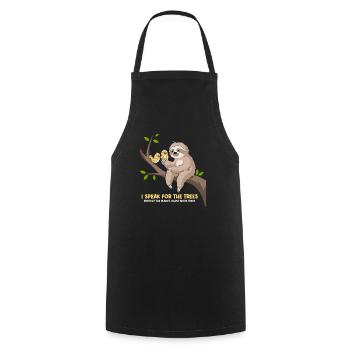 I speak for the trees: environmental activist - Cooking Apron - black - Front - AI Model Male 185 dark (185cm)