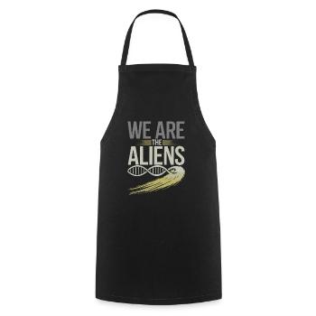 Astrobiology Space Exploration Extraterrestrial - Cooking Apron - black - Front - AI Model Male 185 dark (185cm)