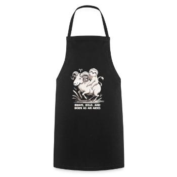 Bold, bold and born as an Aries - Aries Zodiac - Cooking Apron - black - Front - AI Model Male 185 dark (185cm)