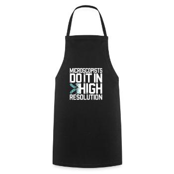 Microscope Enthusiast Lab Technician Science - Cooking Apron - black - Front - AI Model Male 185 dark (185cm)