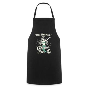 Mermaid Underwater Performer Mermaid - Cooking Apron - black - Front - AI Model Male 185 dark (185cm)