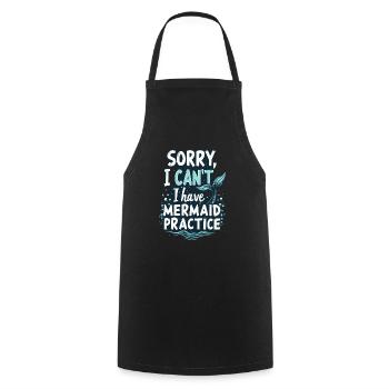 Mermaid Underwater Performer Mermaid - Cooking Apron - black - Front - AI Model Male 185 dark (185cm)