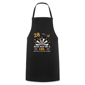 Pas 180 mais un classique : les fléchettes du 28e anniversaire - Tablier de cuisine - noir - Devant - AI Model Male 185 dark (185cm)