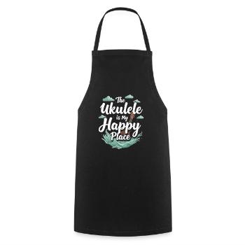 Ukulele Player Hawaiian Music Tropical - Cooking Apron - black - Front - AI Model Male 185 dark (185cm)