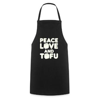 Frieden Liebe Und Tofu Vegan Vegetarisch - Kochschürze - Schwarz - Vorne - AI Model Male 185 dark (185cm)