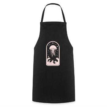 Imaginative escape with jellyfish motif in the - Cooking Apron - black - Front - AI Model Male 185 dark (185cm)