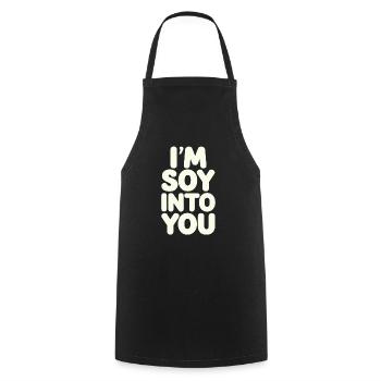 Je suis amoureux de toi végétalien végétarien - Tablier de cuisine - noir - Devant - AI Model Male 185 dark (185cm)