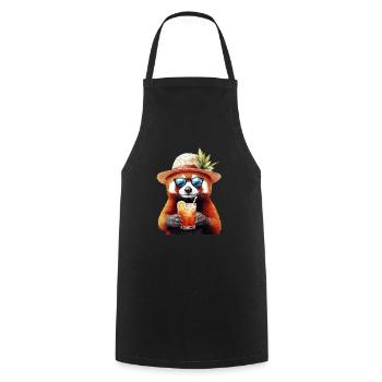 Roter Panda - Kochschürze - Schwarz - Vorne - AI Model Male 185 dark (185cm)