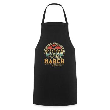 Mars 2007 Vintage Anniversaire 2007 Cadeau - Tablier de cuisine - noir - Devant - AI Model Male 185 dark (185cm)