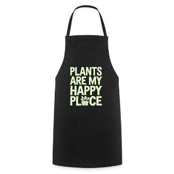 Plants are my place of happiness vegan vegetarian - Cooking Apron - black - Front - AI Model Male 185 dark (185cm)