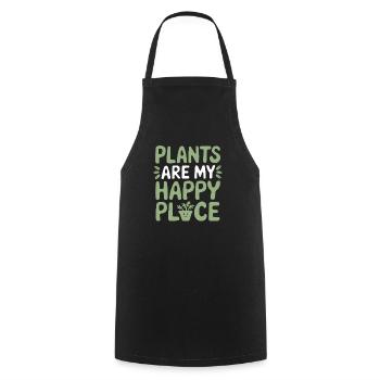 Plants are my place of happiness vegan vegetarian - Cooking Apron - black - Front - AI Model Male 185 dark (185cm)
