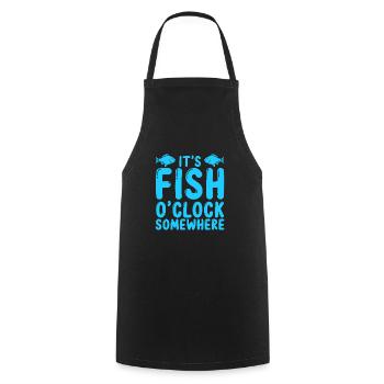 It's Fish O'Clock - Cooking Apron - black - Front - AI Model Male 185 dark (185cm)