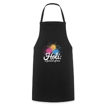 The Holi Festival Of Colors Indian Celebration - Cooking Apron - black - Front - AI Model Male 185 dark (185cm)