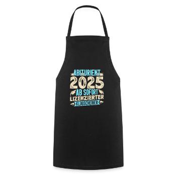 ABITURIENT 2025 AB SOFORT Abi Geschafft Lustiges - Kochschürze - Schwarz - Vorne - AI Model Male 185 dark (185cm)