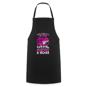Let This Girl Fish - Cooking Apron - black - Front - AI Model Male 185 dark (185cm)