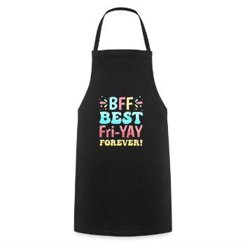 Happy Friday Fri Yay Teacher School Meme - Cooking Apron - black - Front - AI Model Male 185 dark (185cm)