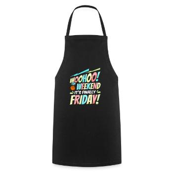 Happy Friday Fri Yay Teacher School Meme - Cooking Apron - black - Front - AI Model Male 185 dark (185cm)