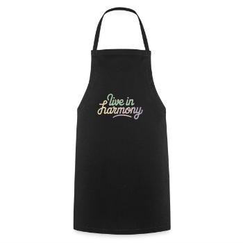 Live In Harmony Inspirational - Cooking Apron - black - Front - AI Model Male 185 dark (185cm)