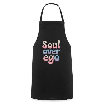 Citation sur la spiritualité de l’âme sur l’ego - Tablier de cuisine - noir - Devant - AI Model Male 185 dark (185cm)
