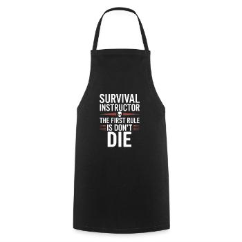 Survival Skills Instructor Wilderness Training - Cooking Apron - black - Front - AI Model Male 185 dark (185cm)