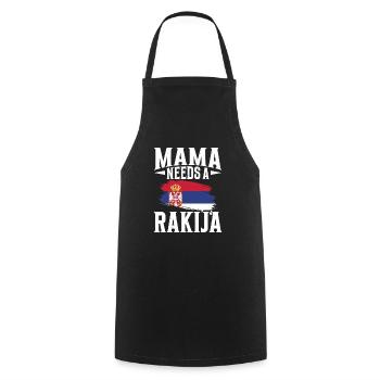 Mom needs a rakija - Cooking Apron - black - Front - AI Model Male 185 dark (185cm)