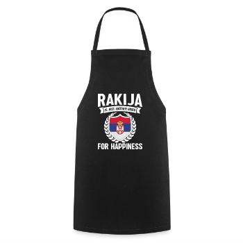 Rakija is just another word for happiness - Cooking Apron - black - Front - AI Model Male 185 dark (185cm)