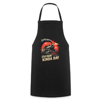 Train Ride -locomotive Adventure - Cooking Apron - black - Front - AI Model Male 185 dark (185cm)