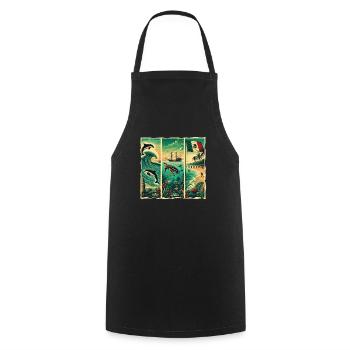Mexique Vacances Souvenir Été Cancun - Tablier de cuisine - noir - Devant - AI Model Male 185 dark (185cm)