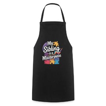 Frères et sœurs autistes - Tablier de cuisine - noir - Devant - AI Model Male 185 dark (185cm)