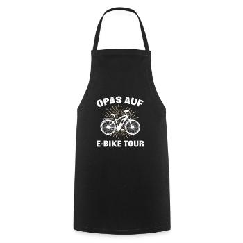 Rentner OPAS AUF E-BIKE TOUR EBike Lustiges - Kochschürze - Schwarz - Vorne - AI Model Male 185 dark (185cm)