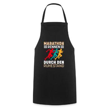 Opa MARATHON RENNEN DURCH DEN RUHESTAND Lustig - Kochschürze - Schwarz - Vorne - AI Model Male 185 dark (185cm)
